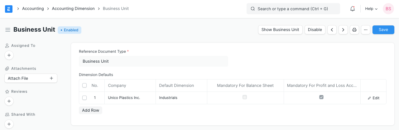 Creating Accounting Dimension