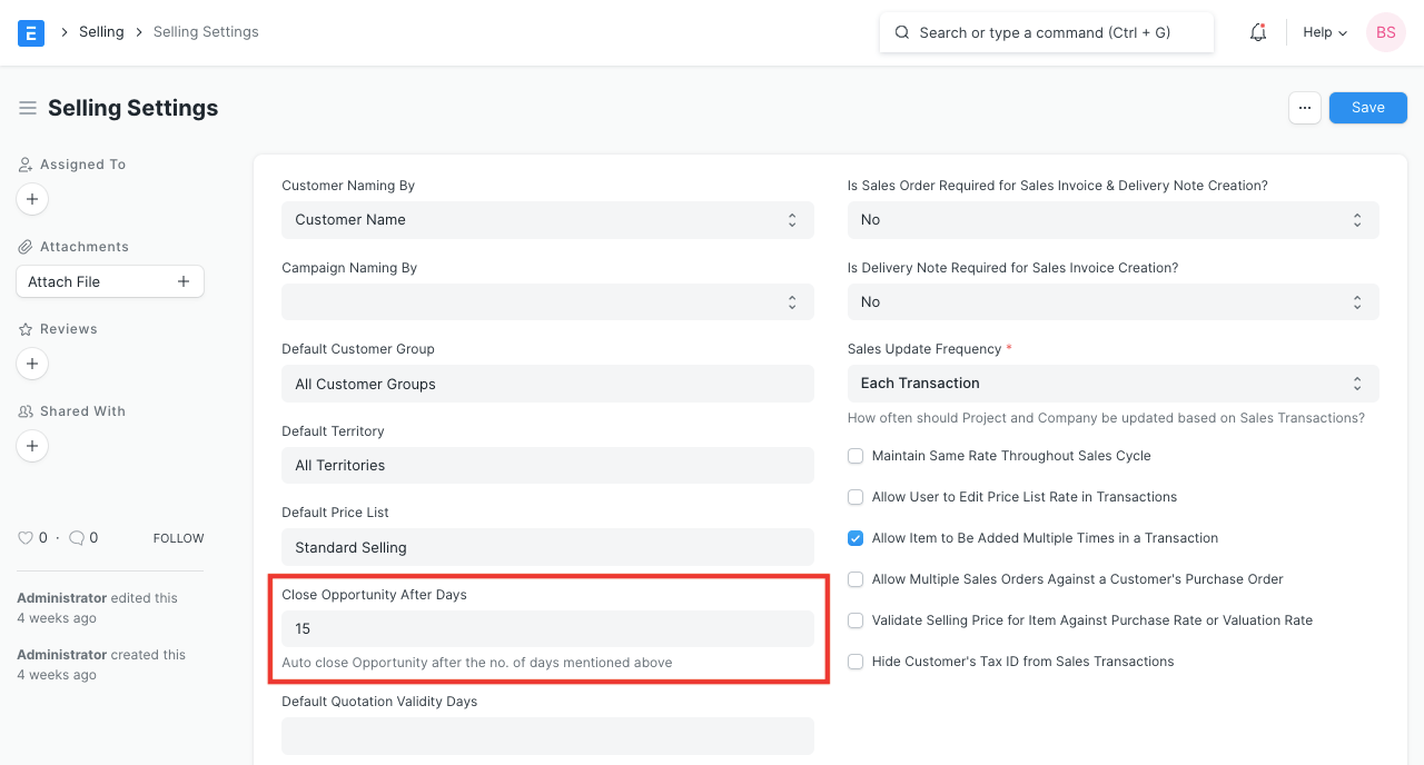 Auto Close Opportunities
