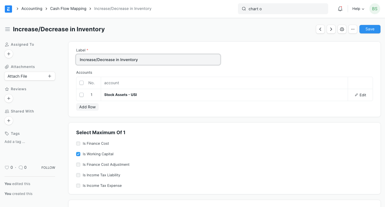 Cash Flow Mapping for Inventory