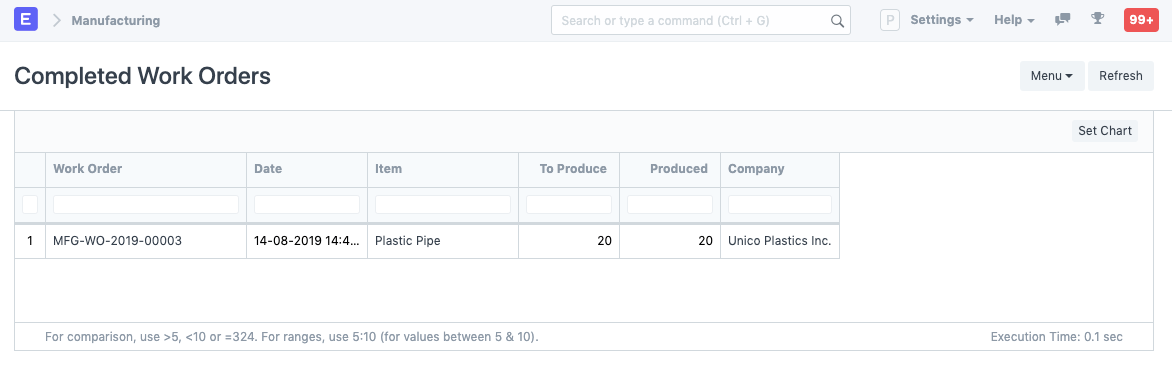 Completed Work Orders
