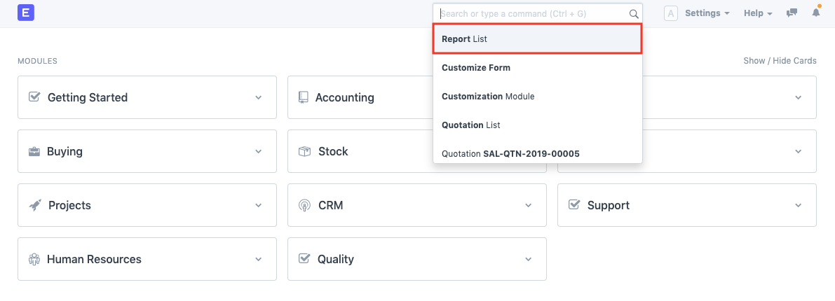 Report List