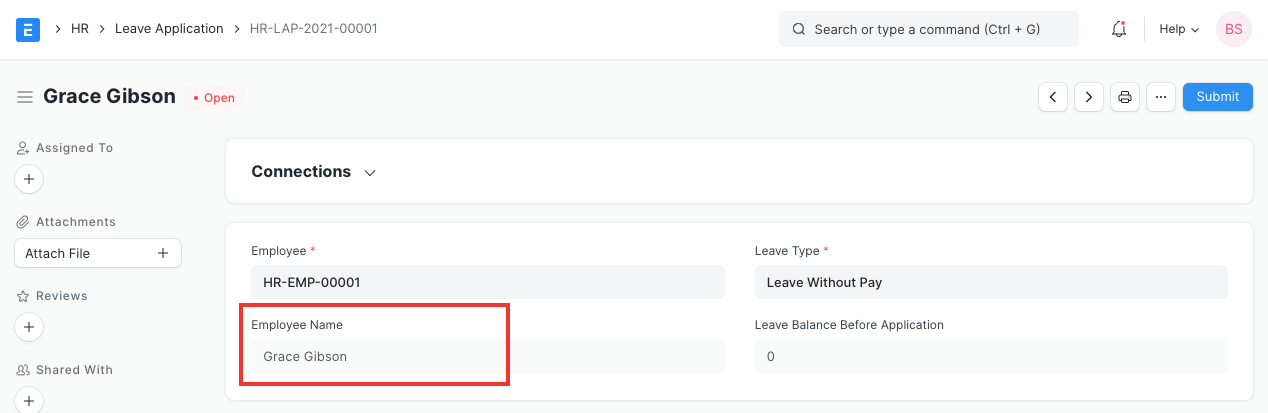 Field Type Read Only