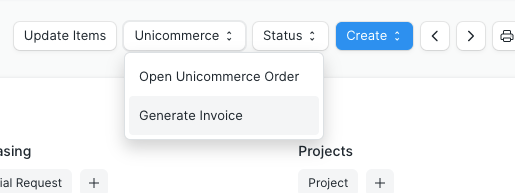 generate invoice button