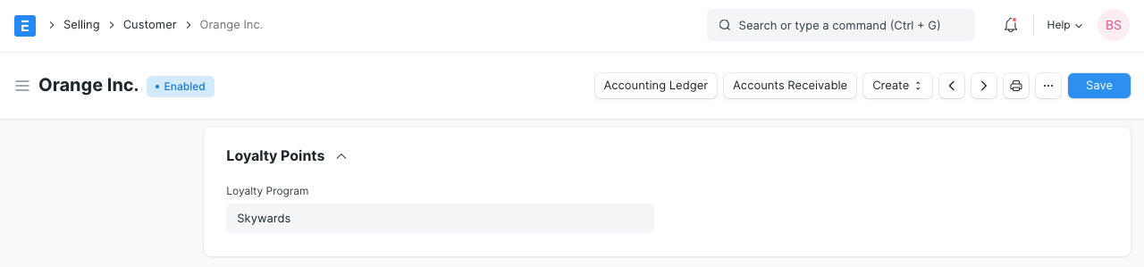 Loyalty Program in Customer