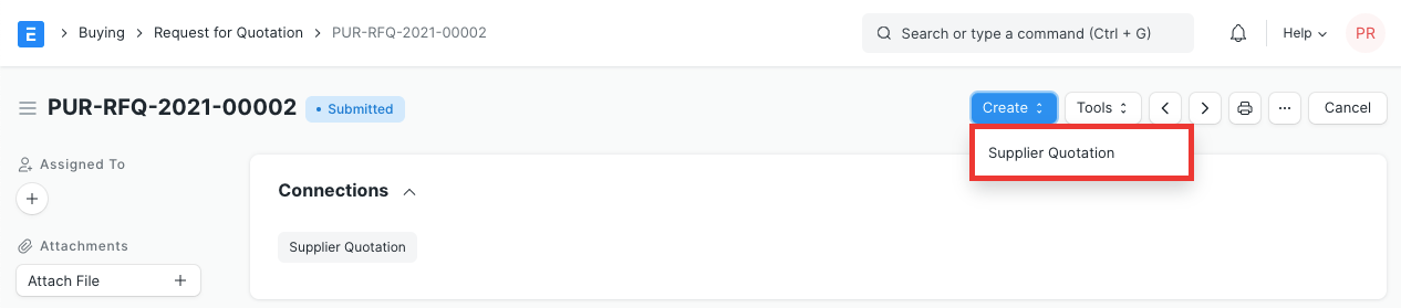 Supplier Quotation from RFQ