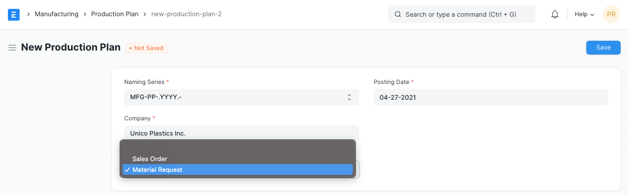Material Request Filters
