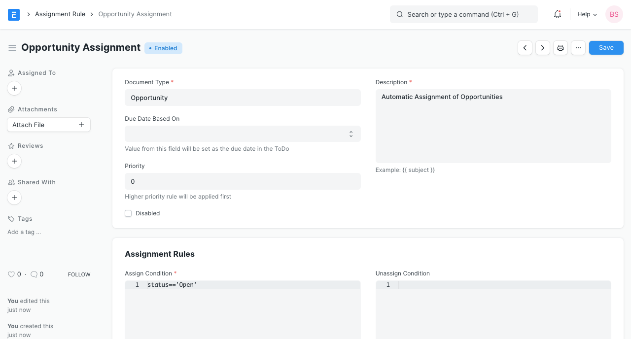 Opportunity Assignment