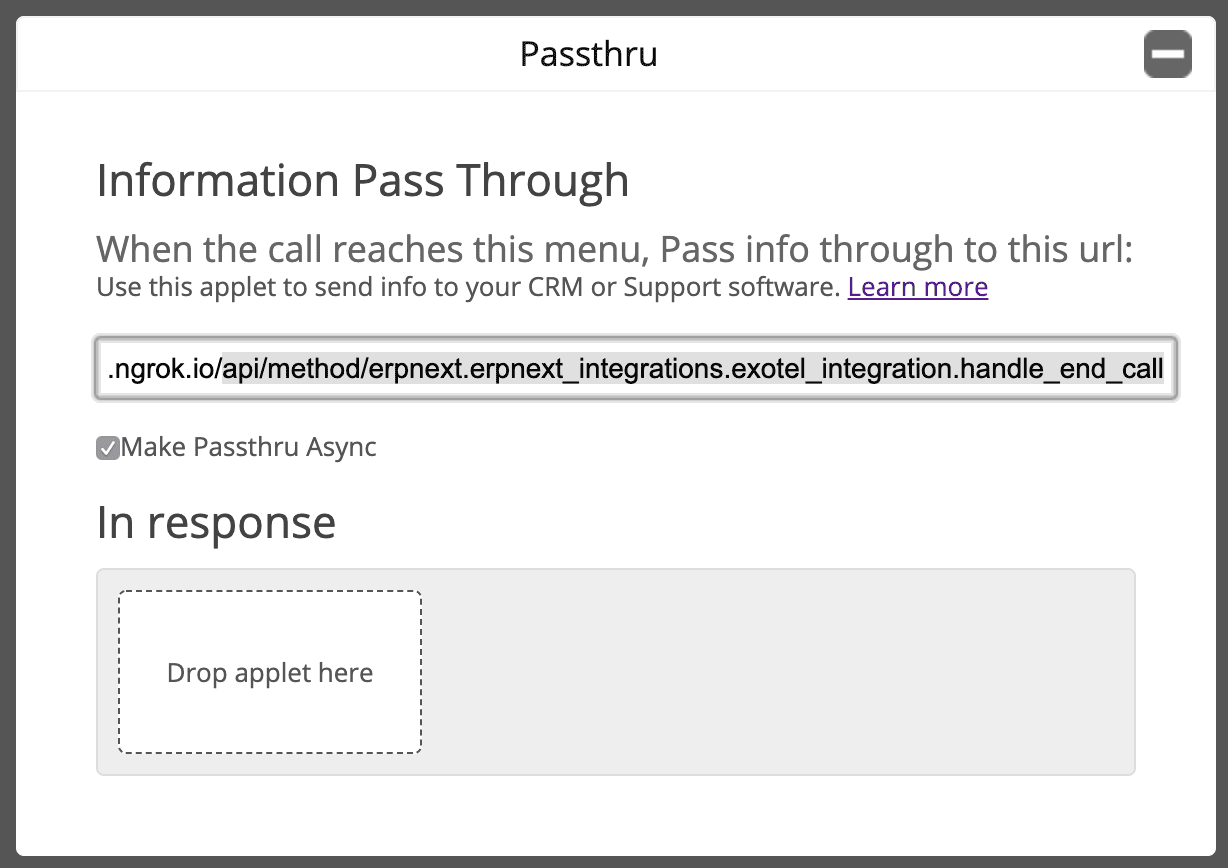 After call ends section