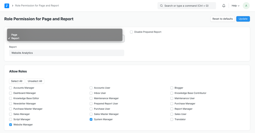 Tools to assign custom roles to the page