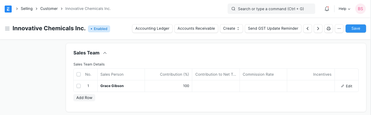 Sales Person Customer