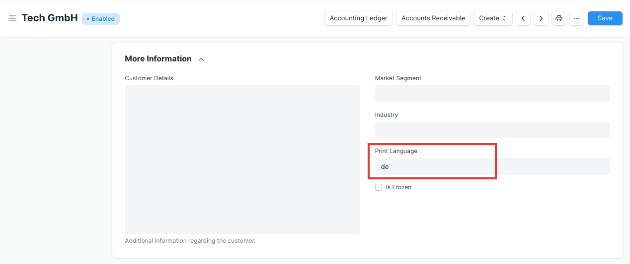 Set Customer Language