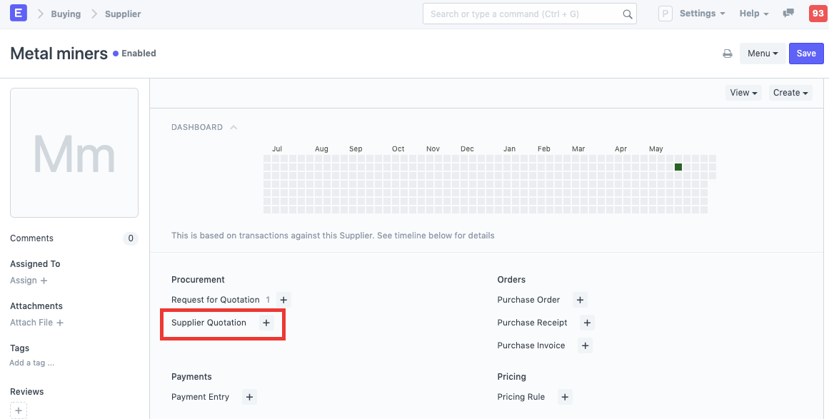 Supplier Quotation from Supplier