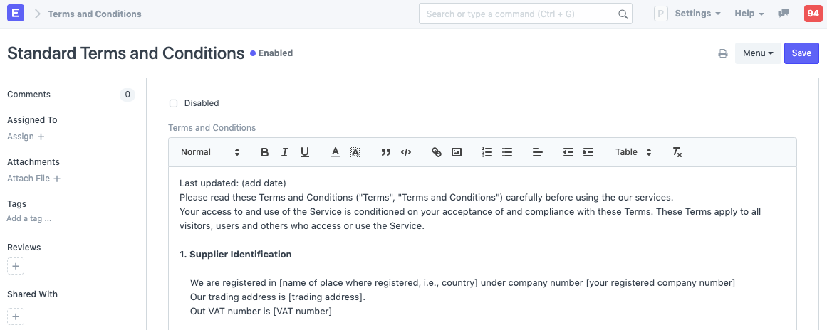 Terms and Conditions