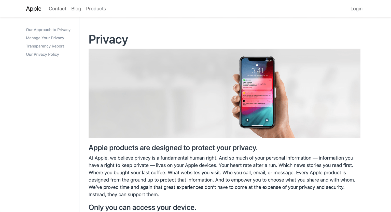 Web Page with Sidebar