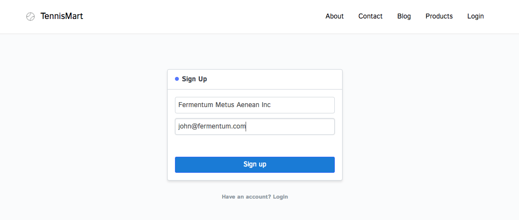 Website User Signup