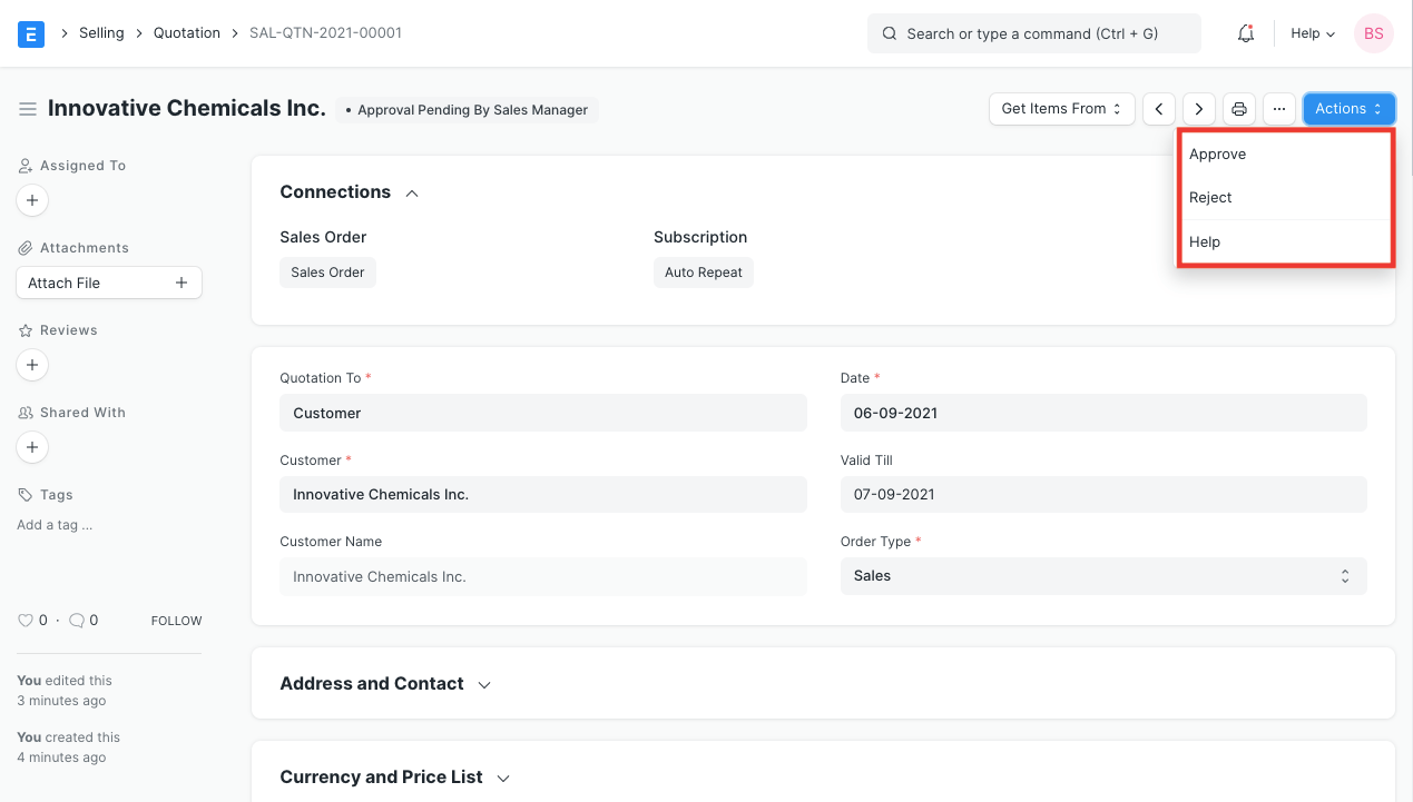 Workflow Action Options
